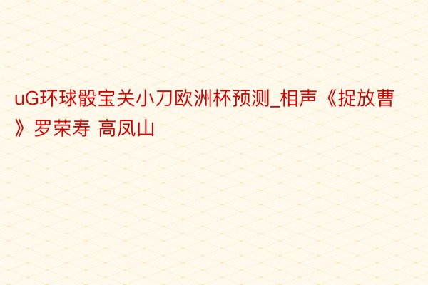 uG环球骰宝关小刀欧洲杯预测_相声《捉放曹》罗荣寿 高凤山